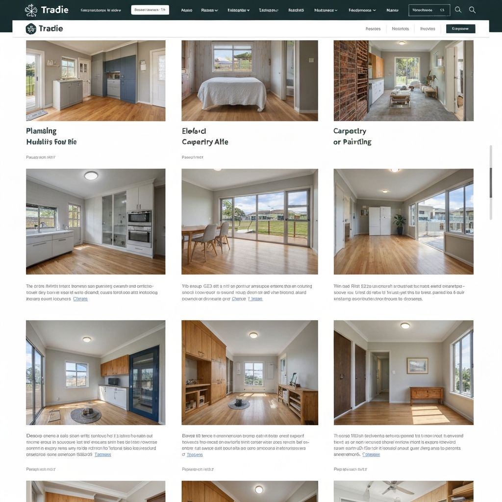 A professional tradie website portfolio gallery showcasing high-quality completed work